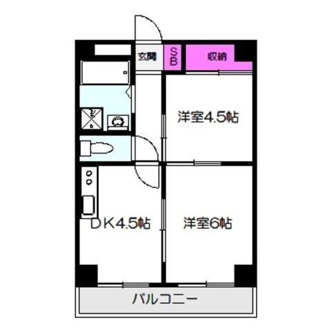 拡大写真：大阪市城東区蒲生２丁目 2階203の間取り
