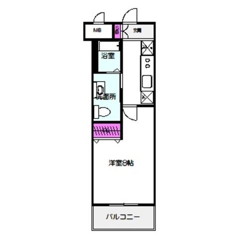 拡大写真:大阪市都島区網島町 8階808の間取り