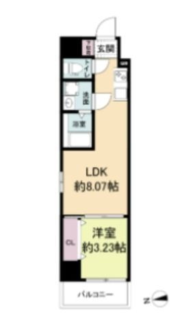 拡大写真:大阪市都島区内代町1丁目 3階301の間取り