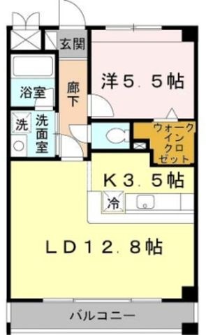 拡大写真:パルム・ドール 2階205の間取り