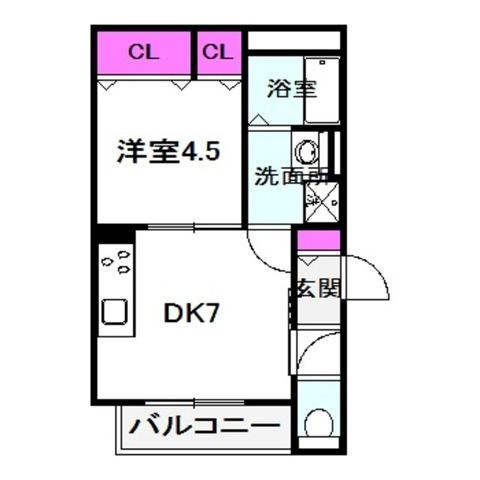 拡大写真：クリエオーレ今市 1階101の間取り