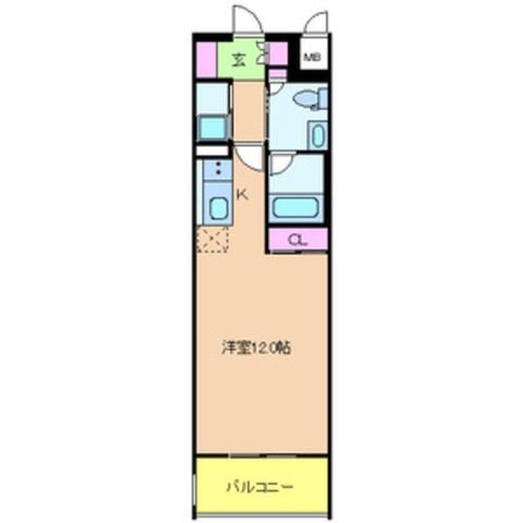 拡大写真:ピジェブラン太子橋 2階206の間取り