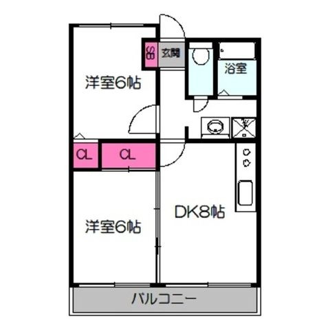 拡大写真:スギタ高殿ハイツ 1階104の間取り