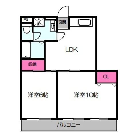 拡大写真:フォアール今津北 4階402の間取り