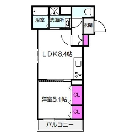拡大写真:フォレストクリエオーレ諸口 3階304の間取り