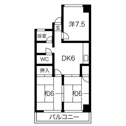 拡大写真:日鉄ビル 4階403の間取り