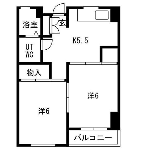 拡大写真:マルエイビル 2階2Bの間取り