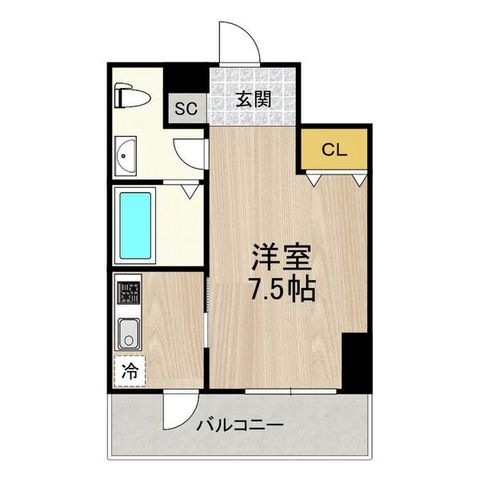 拡大写真:フロンティアタワー名駅南(旧CITY SPIRE 名駅南) 6階605の間取り