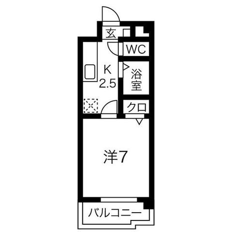 拡大写真:リベルテ大金 3階303の間取り