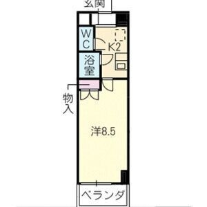 拡大写真：キャッスル一社 5階502の間取り