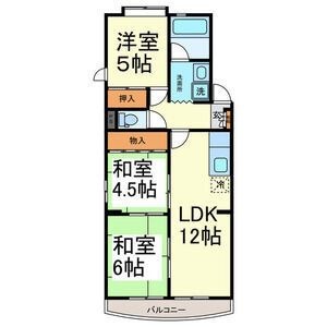 拡大写真:サンパーク大鐘 3階305の間取り