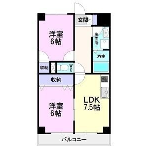 拡大写真:アドラーブル鳥羽見 2階201の間取り