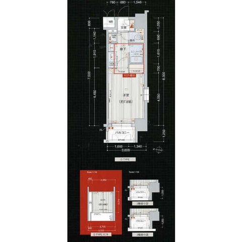 拡大写真:プレサンス名古屋駅前アクシス 9階0905の間取り