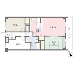拡大写真:エストマール川名 3階303の間取り