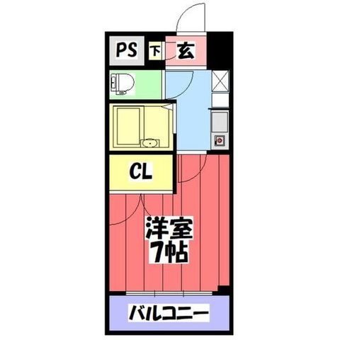 拡大写真:セントラルハイツ筒井 4階406の間取り