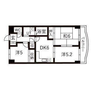 拡大写真:本町ハウス 4階401の間取り