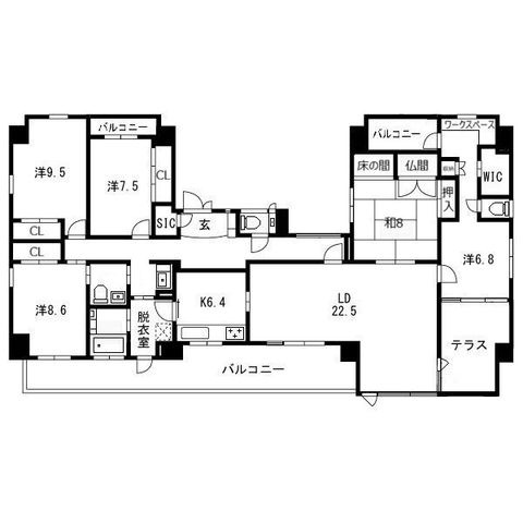 拡大写真:セイザンコート(SEIZAN COURT) 5階501の間取り
