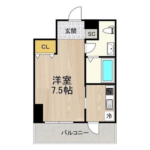 拡大写真:フロンティアタワー名駅南(旧CITY SPIRE 名駅南) 2階206の間取り