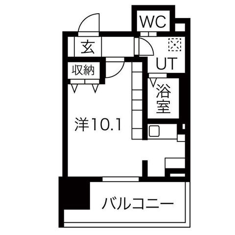 拡大写真:ルシェット白川公園 9階907の間取り