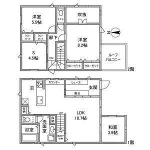 拡大写真:新西2丁目戸建 1階-の間取り