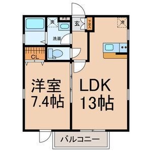 拡大写真:グランレーヴ庄内通 1階101の間取り