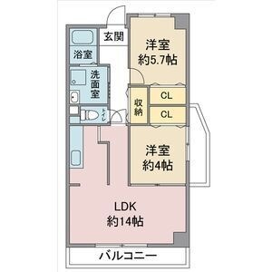 拡大写真:シャルマン高社 4階406の間取り