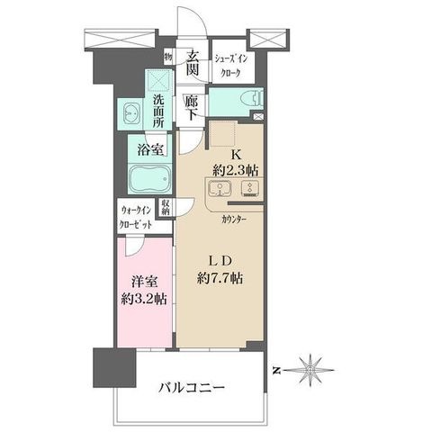 拡大写真:リニアゲートタワー名古屋 6階603の間取り