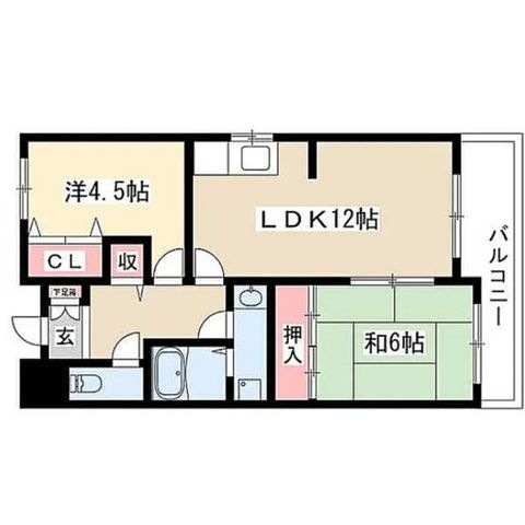拡大写真:メゾン北千種 4階4Aの間取り