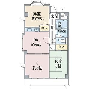 拡大写真:ウィステリアパレス 4階403の間取り