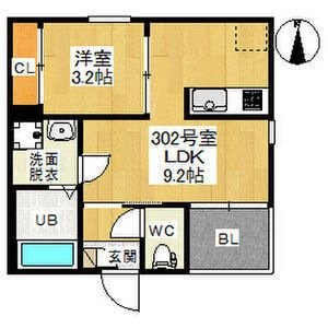 拡大写真:REGALESTシャルマン 3階302の間取り