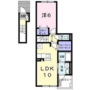 拡大写真:ウエストサイドTK Ⅱ 2階202の間取り