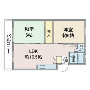 拡大写真:第2大幸ハイツ 4階405の間取り