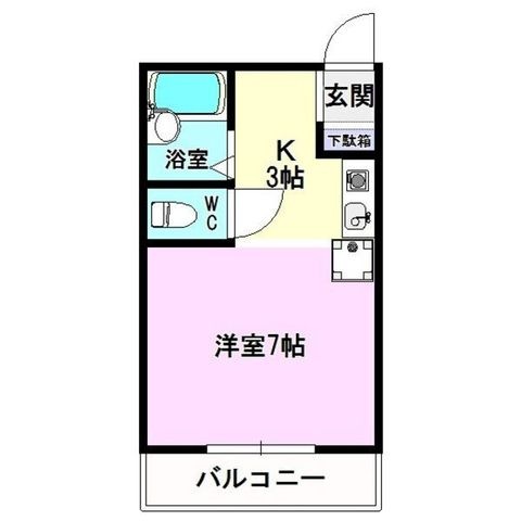 拡大写真：ホーリン原 2階206の間取り