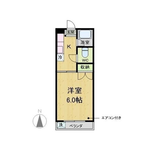 拡大写真:フローラ大坪 3階303の間取り