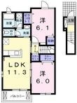 オーフィールドⅢ Bの間取図