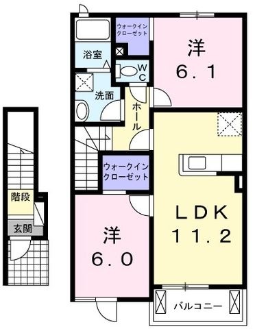 拡大写真:ファミール ラセムⅠ 2階204の間取り