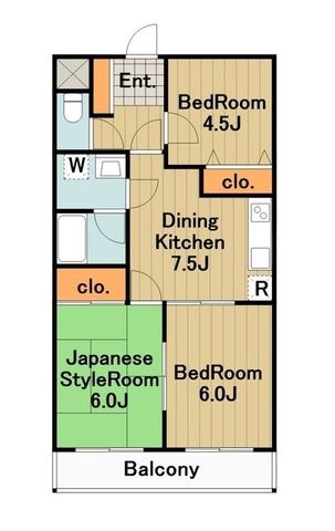 拡大写真:コスモ淵野辺 3階303の間取り