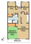 原当麻Mハイツの間取図