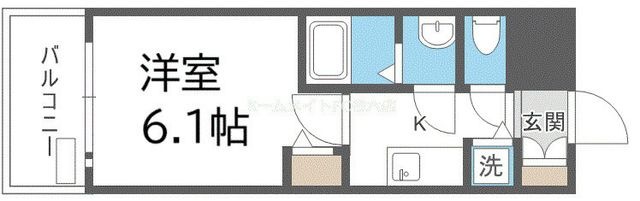 拡大写真:プレサンス梅田北ザ・ライブ 7階708の間取り