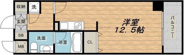拡大写真:シティヒルズ安堂寺 5階504の間取り