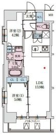 スプランディッド上本町WESTⅡの間取図