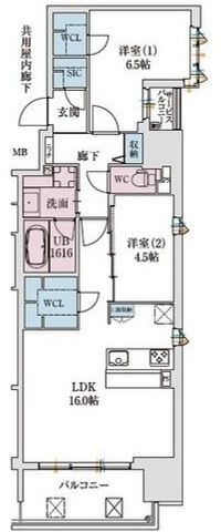 拡大写真:スプランディッド本町グラン 7階706の間取り