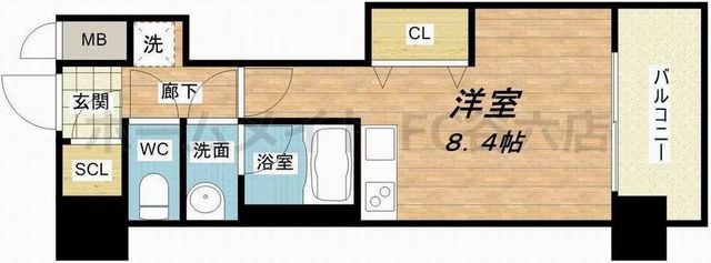 拡大写真:FRONT FIELD Tennoji 7階702の間取り