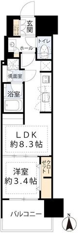 拡大写真:アーバネックス本町Ⅱ 7階702の間取り