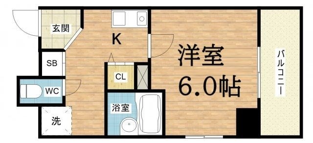 拡大写真:ラナップスクエア南森町 5階501の間取り
