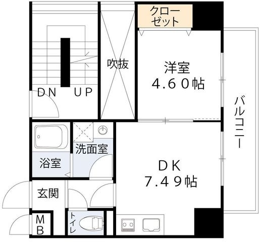 拡大写真:アートレジデンス上町 4階401の間取り