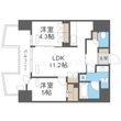 STANDZ四天王寺前夕陽丘の間取図