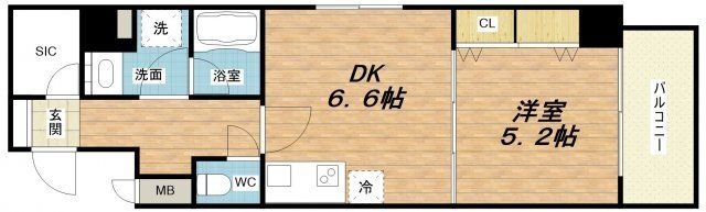 拡大写真:フレンシアノイエ内本町 3階305の間取り