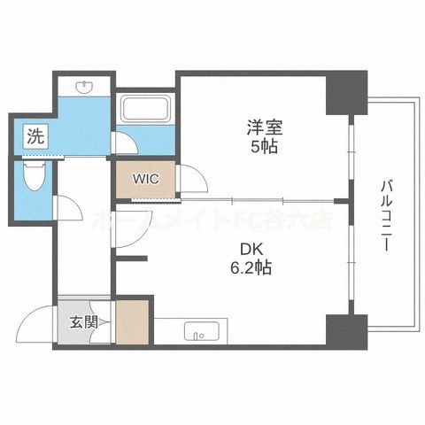 拡大写真:エステムコート北堀江Ⅱ 12階1202の間取り