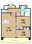 プレサンス京橋GREEN YARDアルミラの間取図